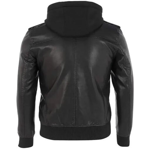 Black Rivet Leather Jacket - Image 6