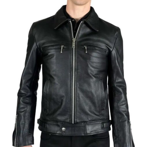 Black Rivet Leather Jacket - Image 3
