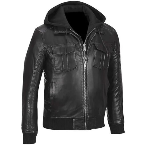 Black Rivet Leather Jacket - Image 5