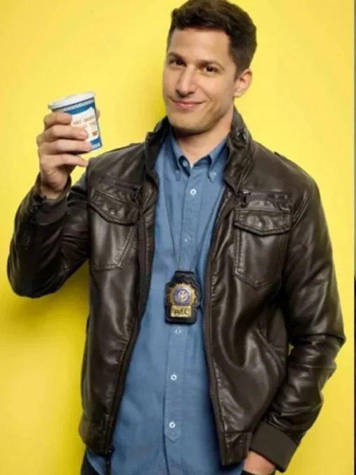 Jake Peralta Brooklyn Nine Nine Leather Jacket - Image 2