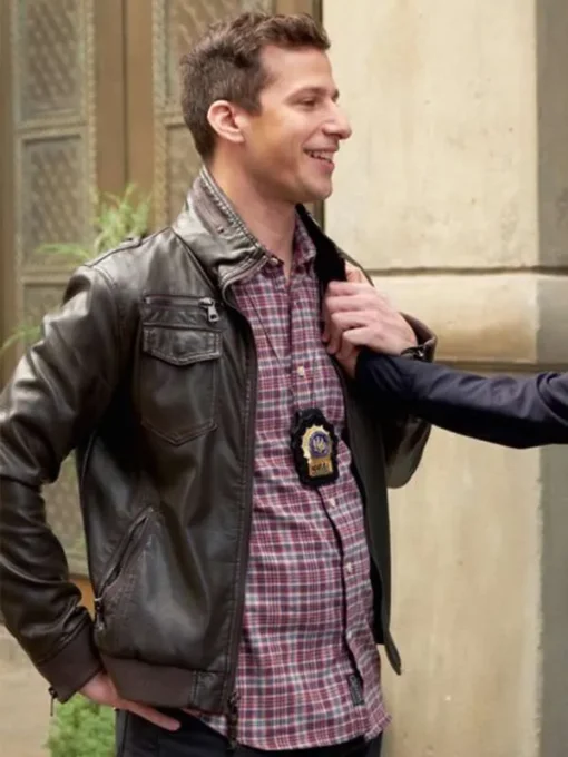 Jake Peralta Brooklyn Nine Nine Leather Jacket - Image 4