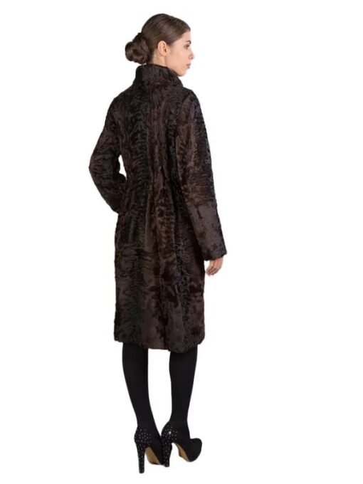 Brown Broadtail Lamb Fur Coat Angelique - Image 3