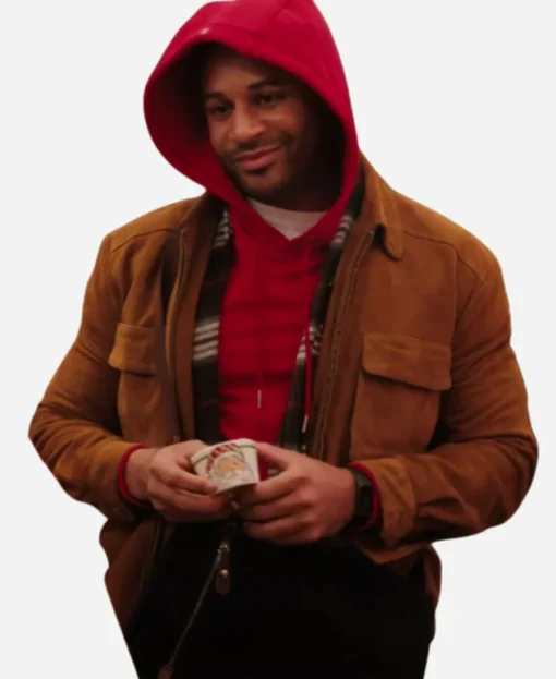 Devale Ellis Meet Me Next Christmas 2024 Brown Jacket - Image 2