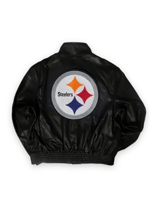 NFL Pittsburgh Steelers Black Leather Jacket - Image 2