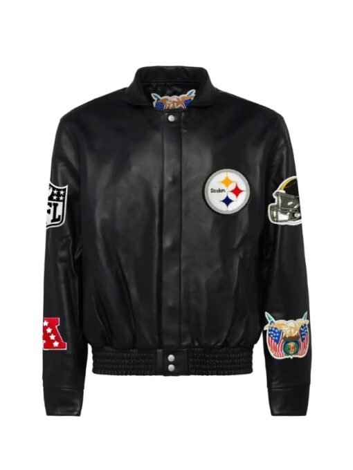 NFL Steelers Pittsburgh Full Black Leather Jacket