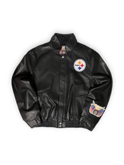 NFL Pittsburgh Steelers Black Leather Jacket