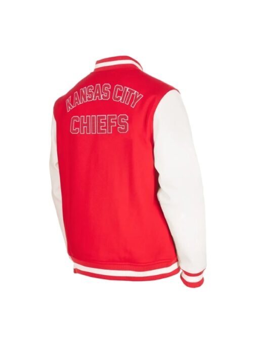 Kansas City Chiefs Red & White Wool & Leather Varsity Jacket - Image 2