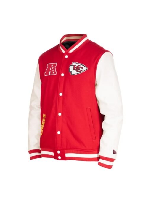 Kansas City Chiefs Red & White Wool & Leather Varsity Jacket