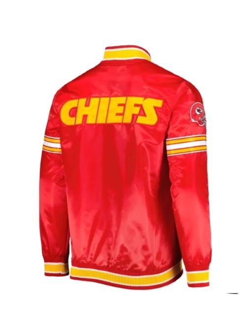 Kansas City Chiefs Satin Red Varsity Jacket - Image 2