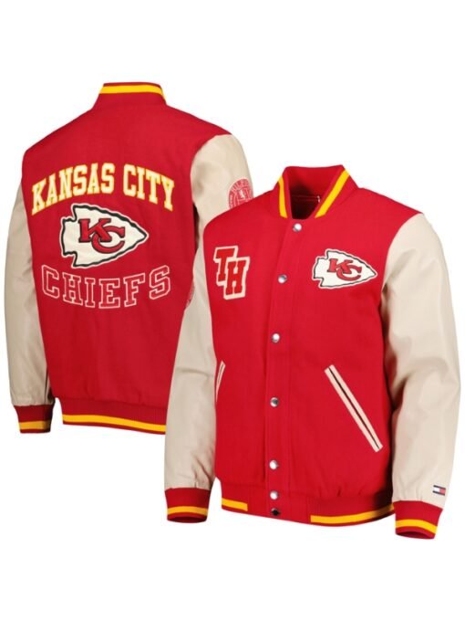 Kansas City Chiefs Tommy Hilfiger Varsity Jacket - Image 4