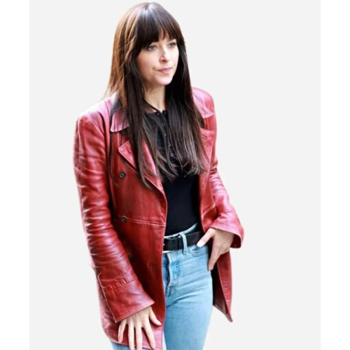 Madame Web Dakota Johnson Maroon Coat - Image 5