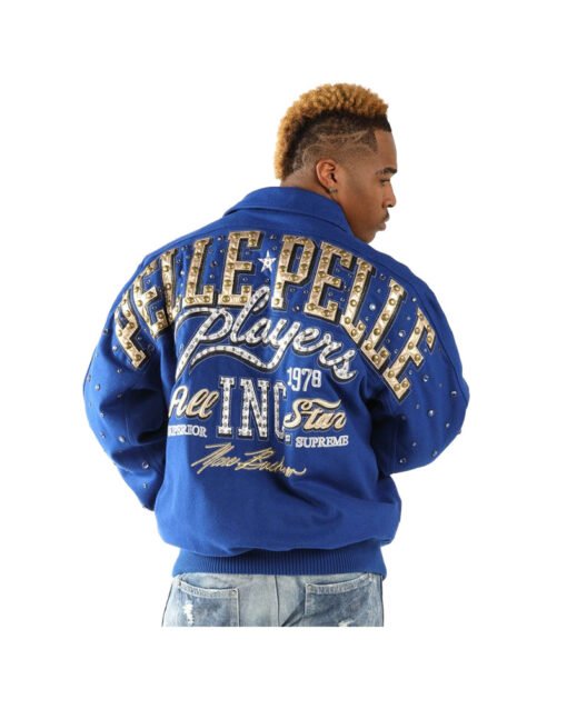 Men Pelle Pelle All Star Blue Wool Jacket