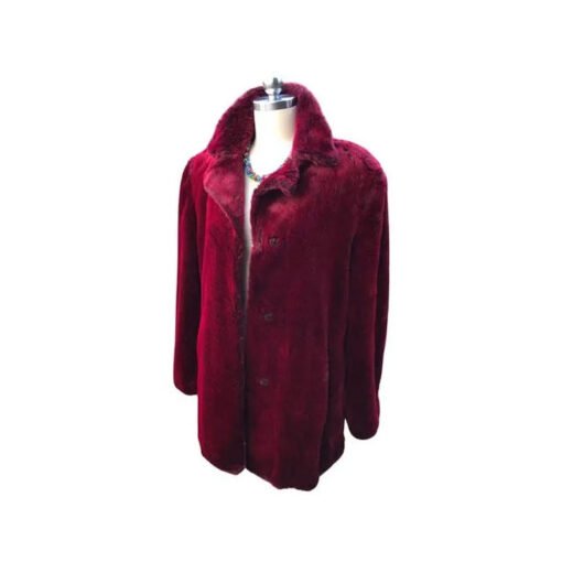 Money Heist Nairobi Maroon Shearling Jacket - Image 2