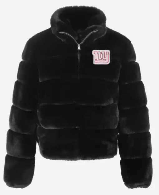 New York Giants Cuce Black Fur Jacket - Image 2