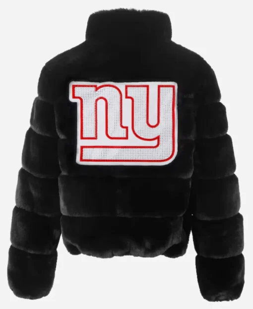 New York Giants Cuce Black Fur Jacket - Image 3