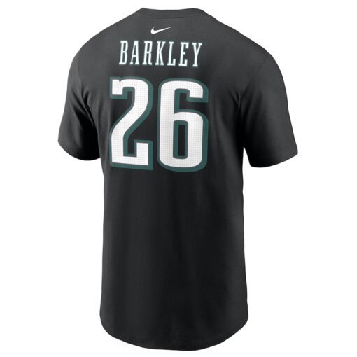 Nike Saquon Barkley Black Eagles Super Bowl LIX T-Shirt - Image 3