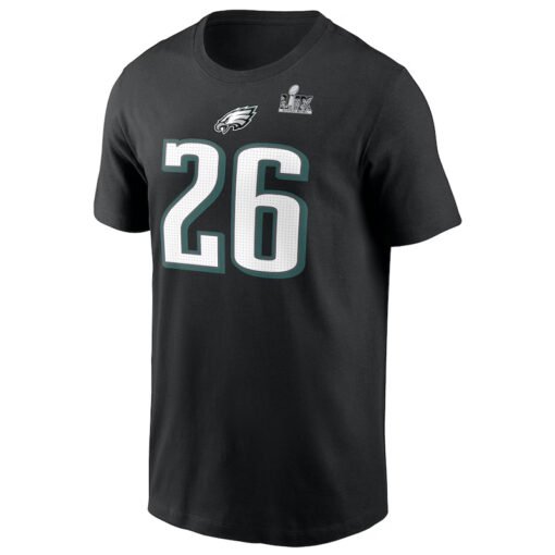 Nike Saquon Barkley Black Eagles Super Bowl LIX T-Shirt - Image 2