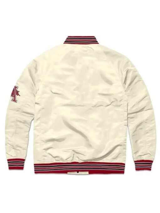 Razorback Graduate Cream Satin Varsity Jacket - Image 2
