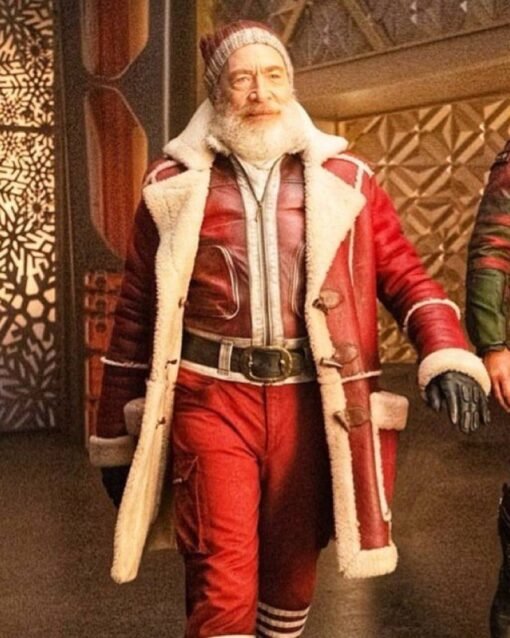 Red One JK Simmons Santa Claus Shearling Coat