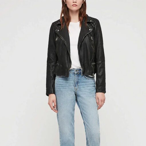 Red Sparrow Black Moto Jacket - Image 2