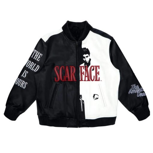 Scarface Tony Montana Bomber Leather Jacket - Image 4