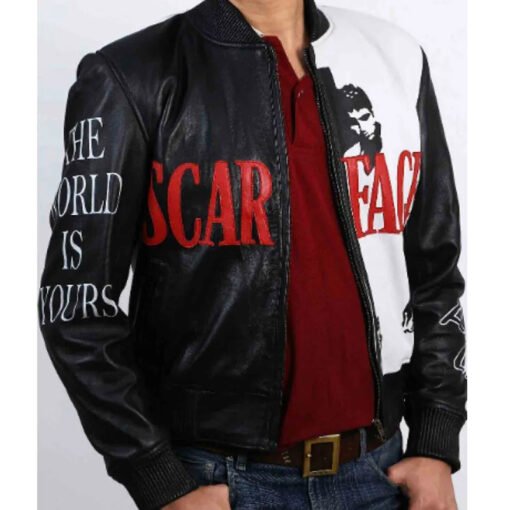Scarface Tony Montana Bomber Leather Jacket - Image 2