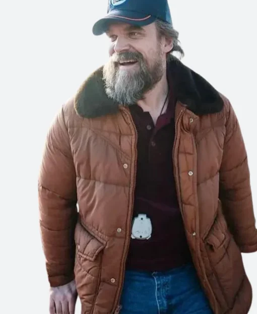 Stranger Things Jim Hopper Brown Puffer Jacket