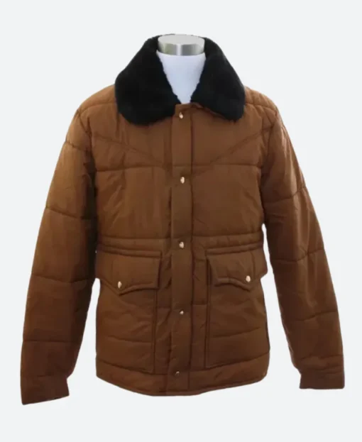 Stranger Things Jim Hopper Brown Puffer Jacket - Image 2