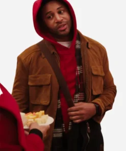 Devale Ellis Meet Me Next Christmas 2024 Brown Jacket