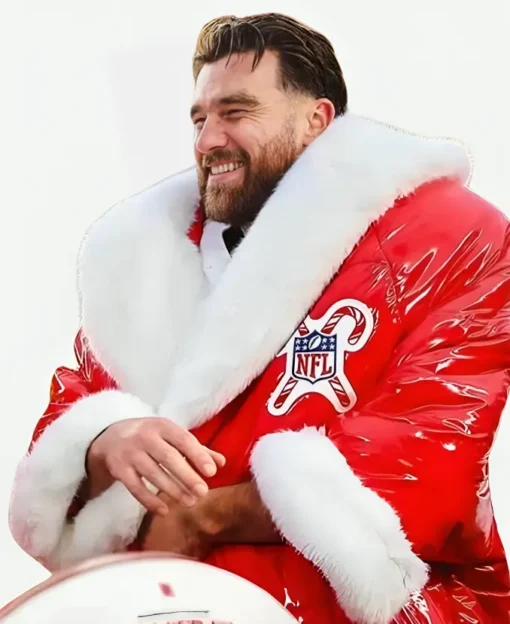 Travis Kelce Santa Red Coat - Image 4