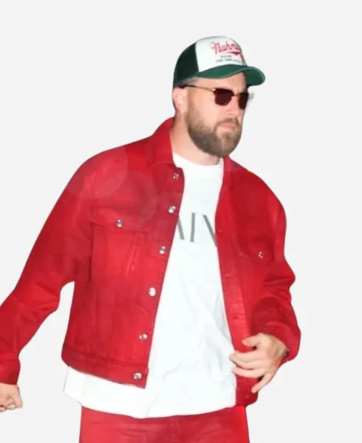 Travis Kelce NYC Date Red Jacket