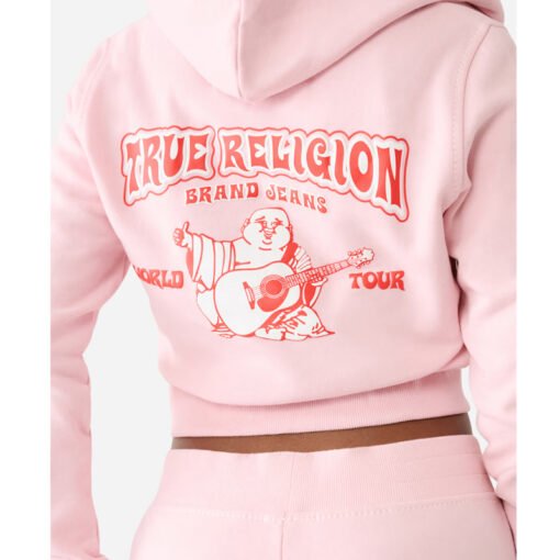 True Religion Big T Logo Cropped Hoodie - Image 5