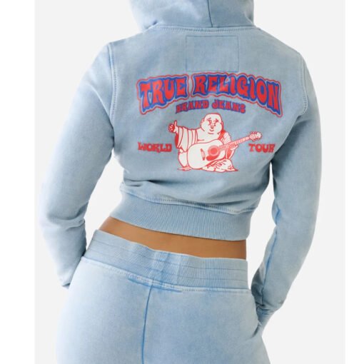 True Religion Big T Logo Cropped Hoodie - Image 7