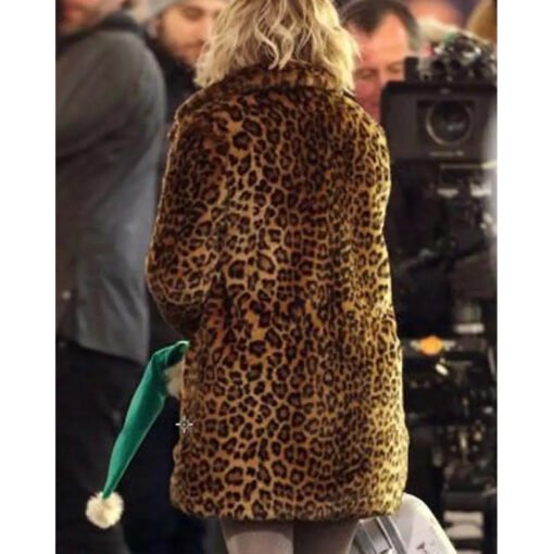 Last Christmas Emilia Clarke Leopard Fur Coat - Image 2