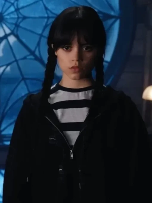 Wednesday Jenna Ortega Black Baggy Hoodie - Image 2