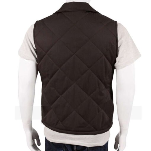 Yellowstone Kevin Costner Brown Quilted Vest - Image 3