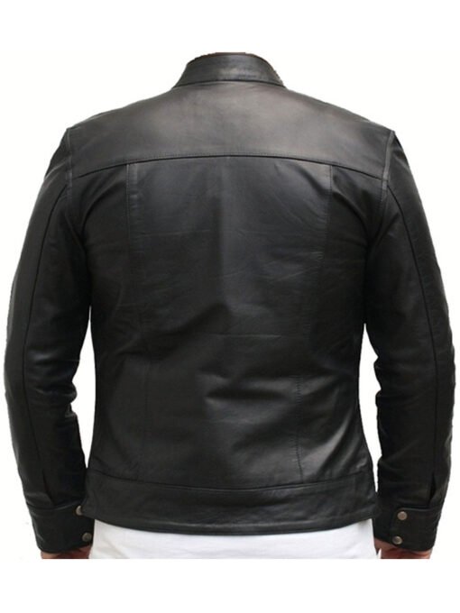 Death Race Frankenstein Black Leather Jacket - Image 3
