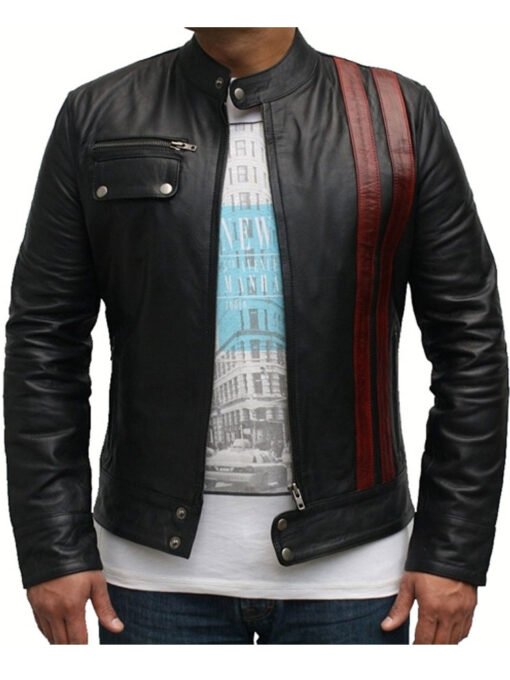 Death Race Frankenstein Black Leather Jacket - Image 4