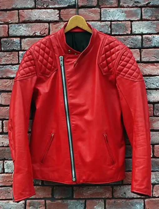 Classic Style Red Vintage Leather Jacket