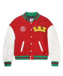 Stussy International Tribe Red Vintage Varsity Jacket