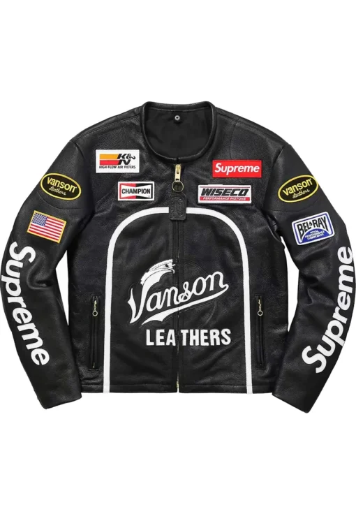 Supreme Vanson Leather Star Black Jacket