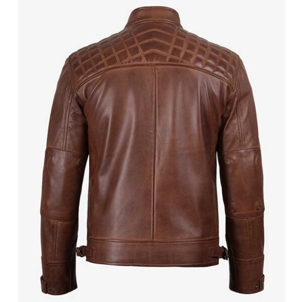 Alternative view of Cognac Leather Café Racer Jacket