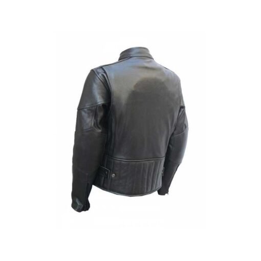 Men’s Leather Cafe Racer Biker Jacket - Image 2