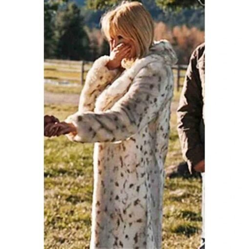 Yellowstone Beth Dutton Faux Fur Leopard Coat - Image 3