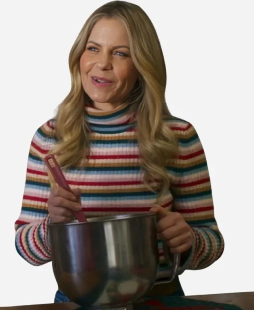 Candace Cameron Bure A Christmas Less Traveled Stripe Sweater - Image 2