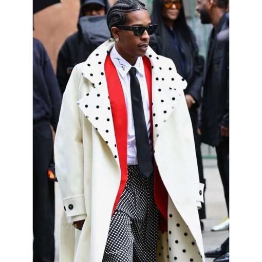 A$AP Rocky NYC 2025 Polka Dot Trench Coat - Image 3