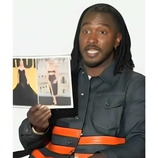 Access Hollywood 2025 Scott Evans Orange Striped Jacket - Image 3