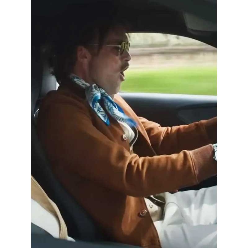Alban Lenoir Brown Bomber Jacket - Image 2