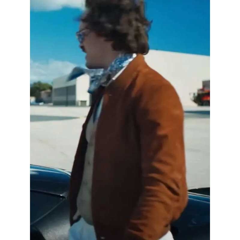 Alban Lenoir Brown Bomber Jacket - Image 3