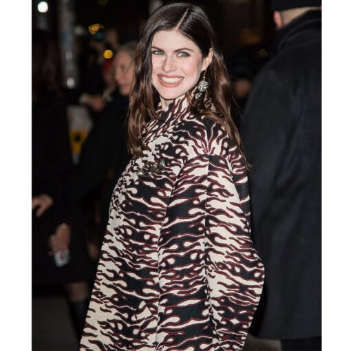 Alexandra Daddario Tory Burch NYFW Coat - Image 3